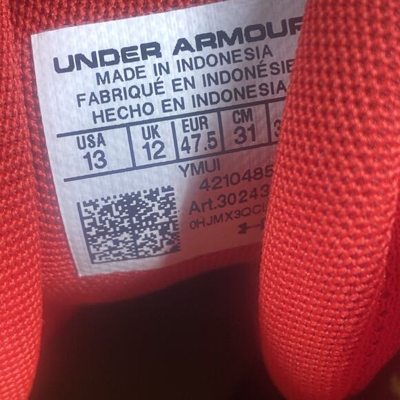 Under Armour Harper 6 Mid Mens White‎ And Red Size 13 Baseball Cleats main image 2